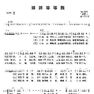 妹妹等等我_歌谱投稿_词曲:曾如春 朱德荣
