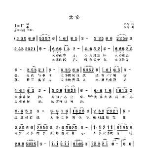 太多_歌曲简谱_词曲:袁龙 袁龙
