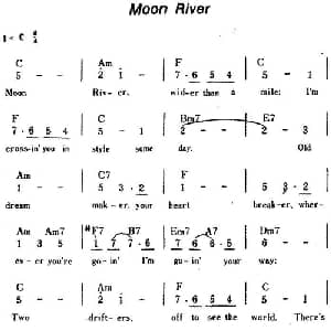 Moon River 美国 _外国歌谱
