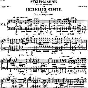 肖邦 波兰舞曲 军队 Op.40 No.1 A大调 Polonaise 钢琴谱 肖邦