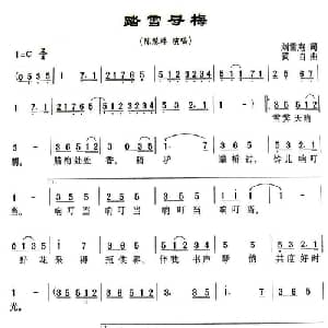踏雪寻梅_通俗唱法乐谱_词曲:刘雪庵 黄自