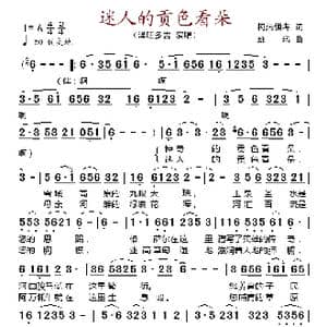 迷人的贡色看朵_歌谱投稿_词曲:柯热恒考 班玛