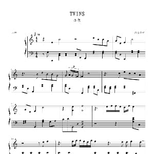 Twins 丢架 钢琴谱