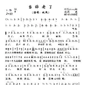 当你老了_歌曲简谱_词曲:叶芝 赵照