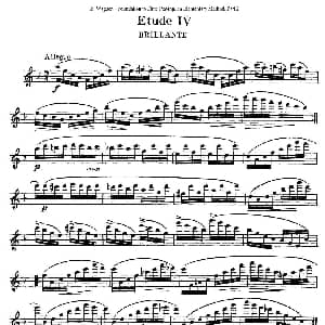 长笛曲谱 | 长笛演奏基础教程练习 Etude 4 E Wagner E 韦格