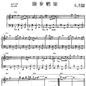 原乡情浓 钢琴谱 许乐飞