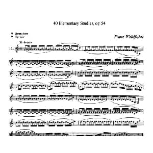 小提琴谱 | 40首小提琴初级技巧练习曲之十 弗朗茨 沃尔法特