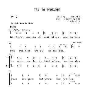 try to remember 混声合唱简谱 _歌曲简谱