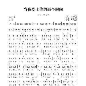 当我爱上你的那个瞬间_歌曲简谱_词曲:轻云望月 轻云望月