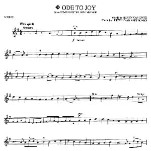 小提琴谱 | ODE TO JOY