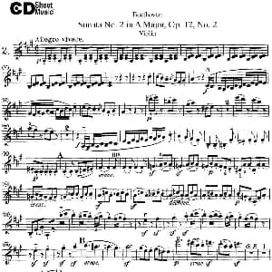 小提琴谱 | Violin Sonata No.2 in A Major Op.12 No.2