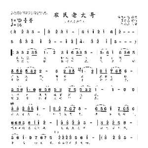 农民老大哥_歌曲简谱_词曲:章飞一绝 孟文豪