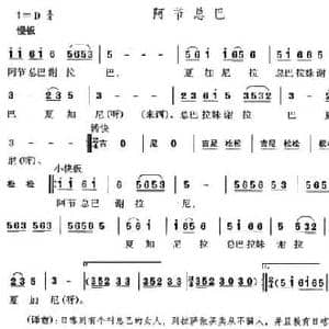 阿节总巴_民歌简谱
