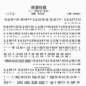 把酒狂歌_歌谱投稿