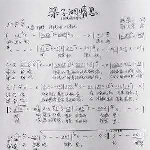 梁子湖情思_歌曲简谱_词曲:张景川 孙卫东
