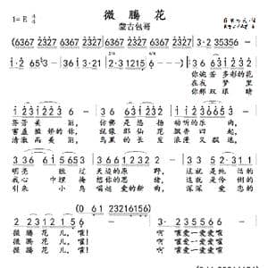 微腾花_歌曲简谱_词曲:科尔沁夫 包音吉日格勒