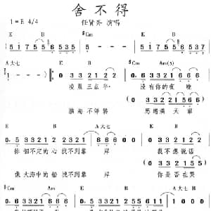 舍不得_通俗唱法乐谱
