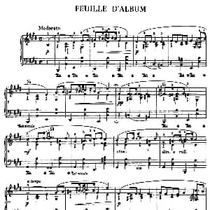 Feuille d'Album 钢琴谱 肖邦 chopin遗作