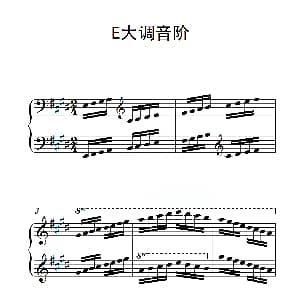 第四级 E大调音阶 钢琴谱