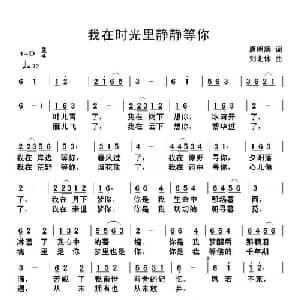 我在时光里静静等你_通俗唱法乐谱_词曲:唐明辉 刘北休