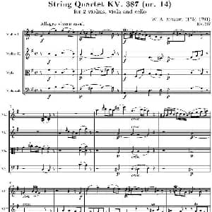 小提琴谱 | String Quartet KV.387 G大调弦乐四重奏 莫扎特