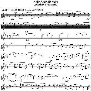 萨克斯谱 | SHENANDOAH 四重奏 中音萨克斯分谱
