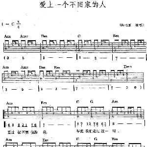 民族吉他弹唱 爱上一个不回家的人 吉他谱 林忆莲