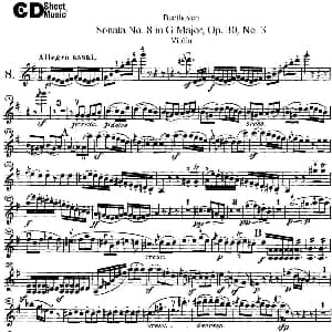 小提琴谱 | Violin Sonata No.8 in G Major Op.30 No.3