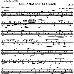 萨克斯谱 | SHEEP MAY SAFELY GRAZE 四重奏 中音萨克斯分谱