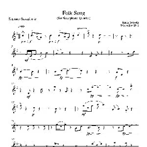 萨克斯谱 | Folk Song 四重奏高音萨克斯分谱