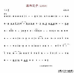 海滩漫步_歌谱投稿_词曲: 司徒抗