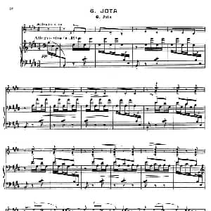 小提琴谱 | Suite of Spanish Folksongs: 6 JOTA 小提琴 钢琴伴奏 法利亚