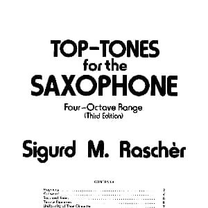 萨克斯谱 | Top Tones for the Saxophone