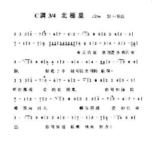 北極星_歌谱投稿_词曲:刘田 劉田