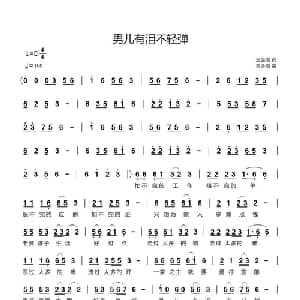 男儿有泪不轻弹_通俗唱法乐谱_词曲:王金刚 王金刚