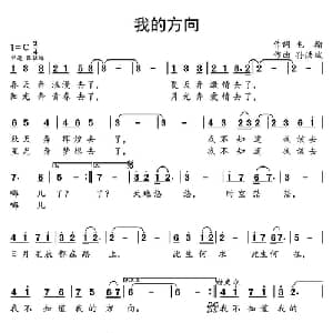 我的方向_通俗唱法乐谱_词曲:毛翰 孙洪斌
