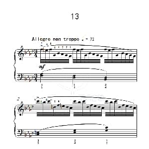 练习曲 13 钢琴谱