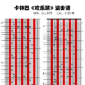 欢乐颂 拇指琴卡林巴琴演奏谱 贝多芬