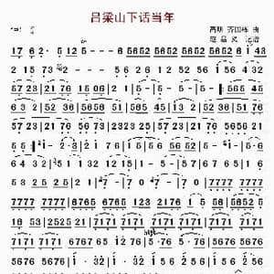吕梁山下话当年_歌曲简谱_词曲: 高明 齐国栋