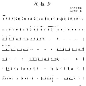 古筝谱 | 在他乡 水木年华