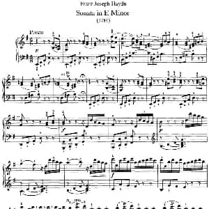 海顿 钢琴奏鸣曲 Hob XVI 34 in E minor 钢琴谱 海顿