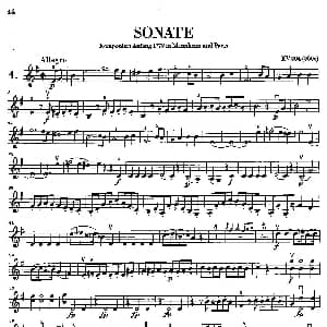 小提琴谱 | SONATE KV304 奏鸣曲 KV304 莫扎特