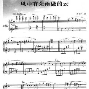 风中有朵雨做的云 钢琴谱 陈耀川