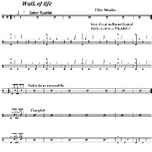 Dire Straits Walk of life 爵士鼓谱