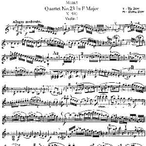 Mozart Quartet No.23 in F Major,K.590 _歌谱投稿
