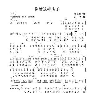 你就这样飞了_歌曲简谱_词曲:尚飞林 谢伟