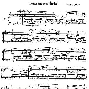 肖邦钢琴练习曲 Op.10之六 钢琴谱 肖邦
