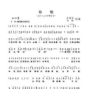 珍惜_歌曲简谱_词曲:王耀文 亦弛 王耀文 亦弛