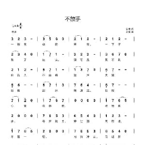 不放手_通俗唱法乐谱_词曲:公主 公主