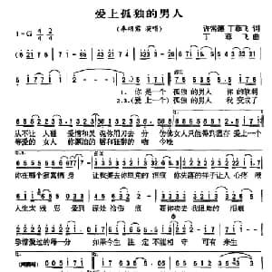 爱上孤独的男人_通俗唱法乐谱_词曲:许常德 丁菲飞 丁菲飞